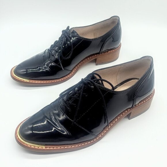 Louise et Cie Lo-Franny Black Kid Soft Patent Leather Loafers 6M - Picture 5 of 8